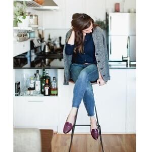 Cole Haan Grand O's Suede Loafers | Platform Almond Toe Fall Staple | Deep Plum